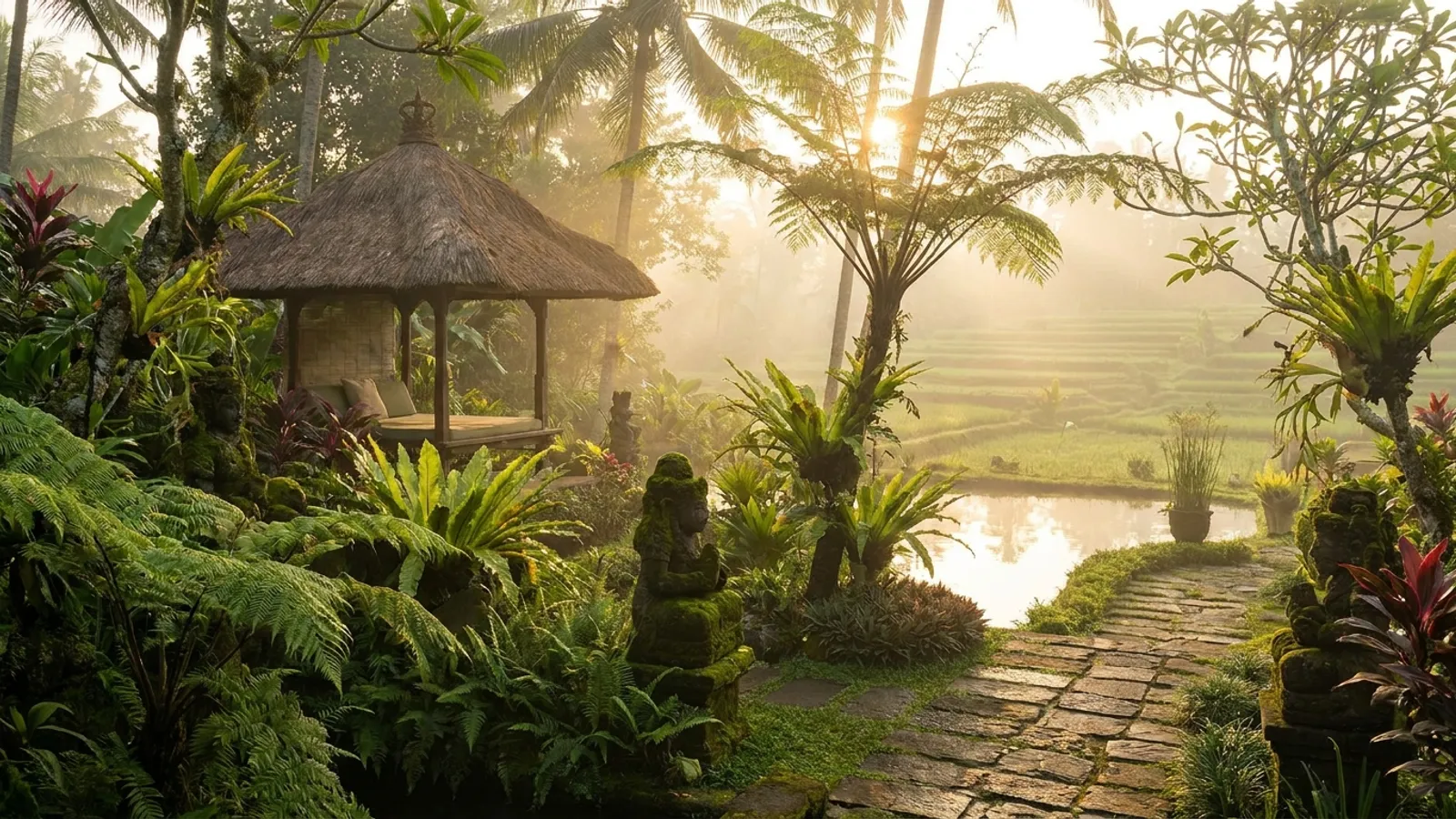 Serene image of an untouched natural landscape with soft, morning light, reflecting a sense of peace and contemplation.
